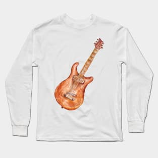 watercolor guitar Long Sleeve T-Shirt